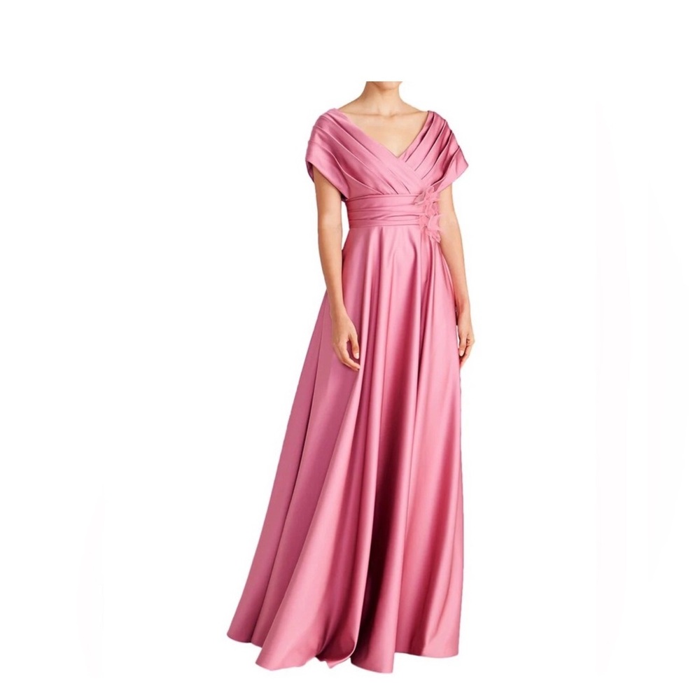 $695 NWT Theia “Cecelia” Draped A-Line Maxi Dress in Vintage Primrose Sz 4